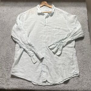 Southern Tide Mens XXL Light Blue 100% Linen Long Sleeve Button Down Shirt